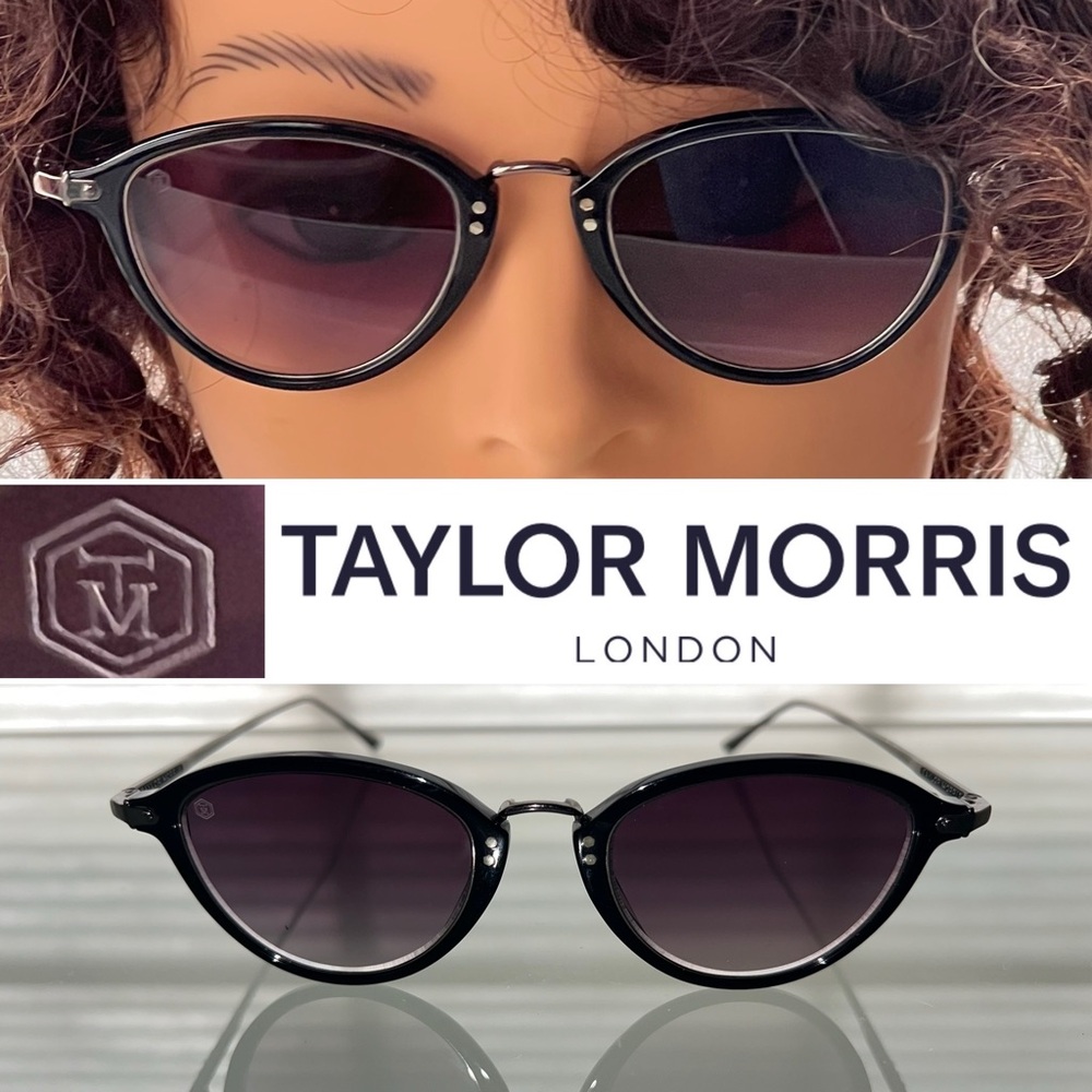 🕶️Portland Rounded Cat Eye Sunglasses Taylor Morris London 32081 C1 Phantos